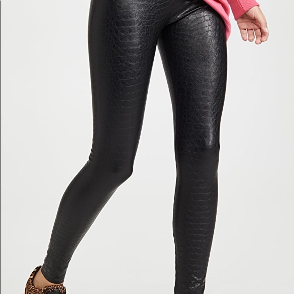Croc leather leggings